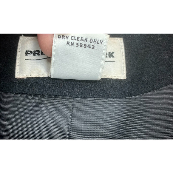 Vintage Y2K Preston & York Sz 16 Black Wool Cashmere Double Breasted Long Coat - Picture 4 of 7